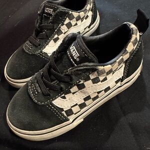Vans Kids Black and White Checkered Sneakers